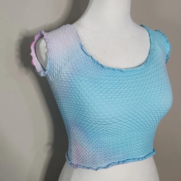 Nwot Free People Intimately Custom Tie Dye Smocked Crop Top - Picture 3 of 10